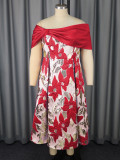 Women Sexy Off Shoulder Jacquard Elegant Formal Party Dresses