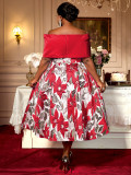 Women Sexy Off Shoulder Jacquard Elegant Formal Party Dresses