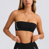 Strapless Top & Long Pants High Stretch Tank Sports Bra Anti-Slip Yoga Pilates Set