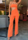Jumpsuit Summer Sleeveless Solid Hollow-Out Casual Romper