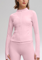 Autumn Yoga Wear Long Sleeve Sport Jacket Slim Fit Zip-Up Sun Protection Breathable Outwear