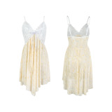 Sweet Floral Sundress Strap Loose Summer Lace Sleepwear Nightgown