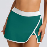 Sexy Gym Running Outdoor Halter Neck Sports Bra & Tennis Skirt Set
