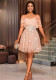 Sexy Off-Shoulder Mesh Patchwork Sequin Party Dress