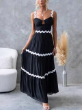 Women's Lace Strap Patchwork Dress