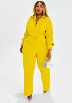 Women's Long Sleeve Casual Shirt & Elastic Waist Straight Pants Two-Piece Set Women's Long Sleeve Casual Shirt & Elastic Waist Straight Pants Two-Piece Set