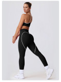 High-Waist Butt Lift Yoga Shorts Slim Fit Tight Tank Running Sports Bra Set