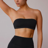 Tank Strapless Seamless Sports Bra Anti-Slip Basics Tight Fitting Bustier