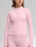 Autumn Yoga Wear Long Sleeve Sport Jacket Slim Fit Zip-Up Sun Protection Breathable Outwear