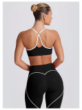 High-Waist Butt Lift Yoga Shorts Slim Fit Tight Tank Running Sports Bra Set