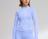 Autumn Yoga Wear Long Sleeve Sport Jacket Slim Fit Zip-Up Sun Protection Breathable Outwear