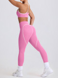 High-Waist Butt Lift Yoga Shorts Slim Fit Tight Tank Running Sports Bra Set