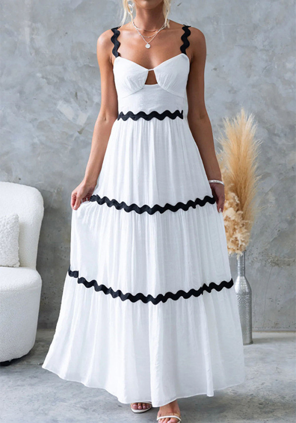 Women's Lace Strap Patchwork Dress