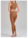 Yoga Wear High-Waist Butt Lift Slim Fit Tank Running Sports Bra Set