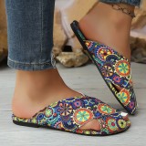 Cross Strap Flat Toe Sandals Round-Toe Lazy Beach Slides