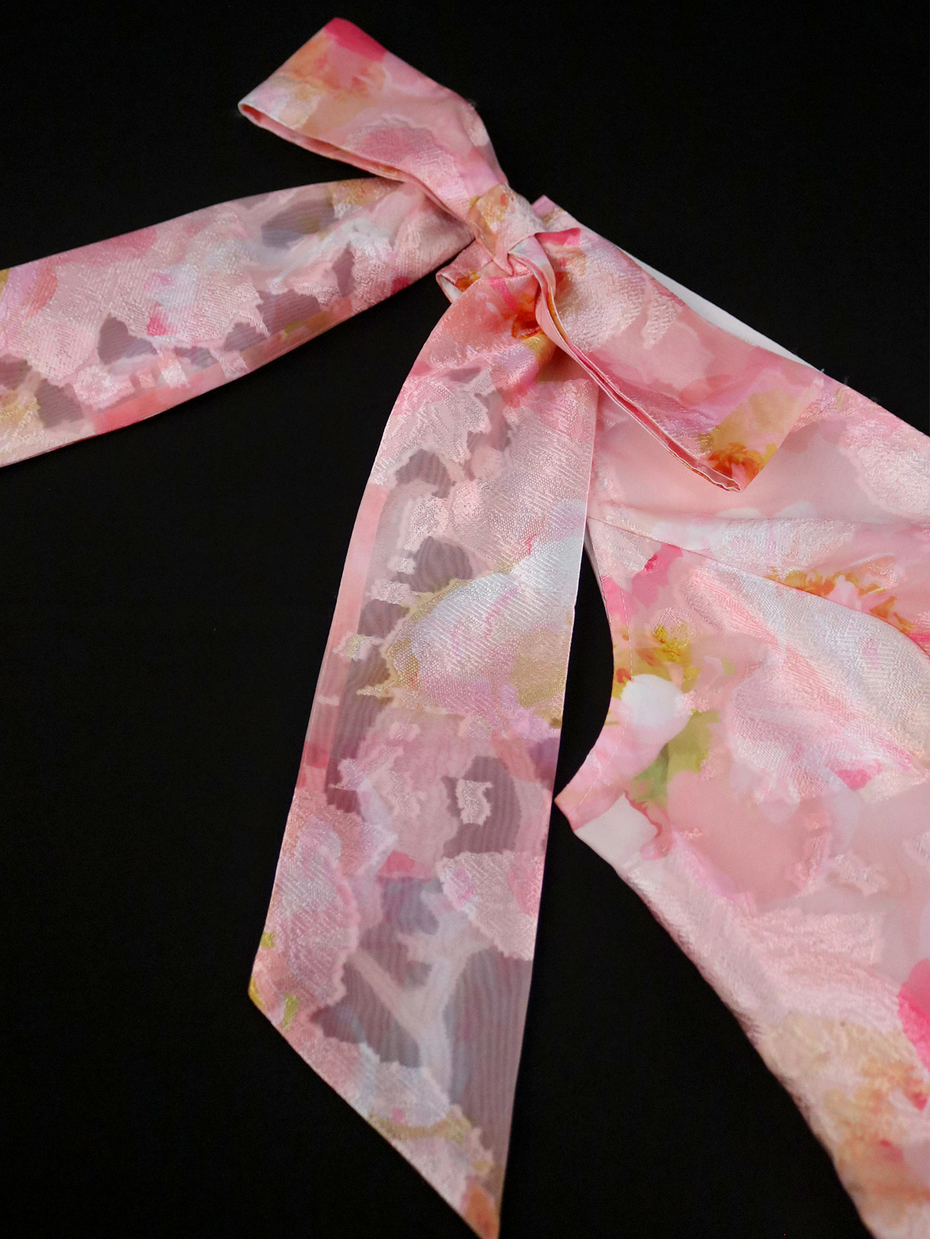 Elegant V-Neck Bow Tie Short Dress Jacquard A-Line Formal Party Evening Gown