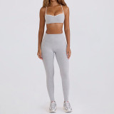 High-Waist Butt Lift Yoga Shorts Slim Fit Tight Tank Running Sports Bra Set