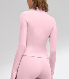 Autumn Yoga Wear Long Sleeve Sport Jacket Slim Fit Zip-Up Sun Protection Breathable Outwear