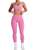 High-Waist Butt Lift Yoga Shorts Slim Fit Tight Tank Running Sports Bra Set