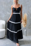 Women's Lace Strap Patchwork Dress