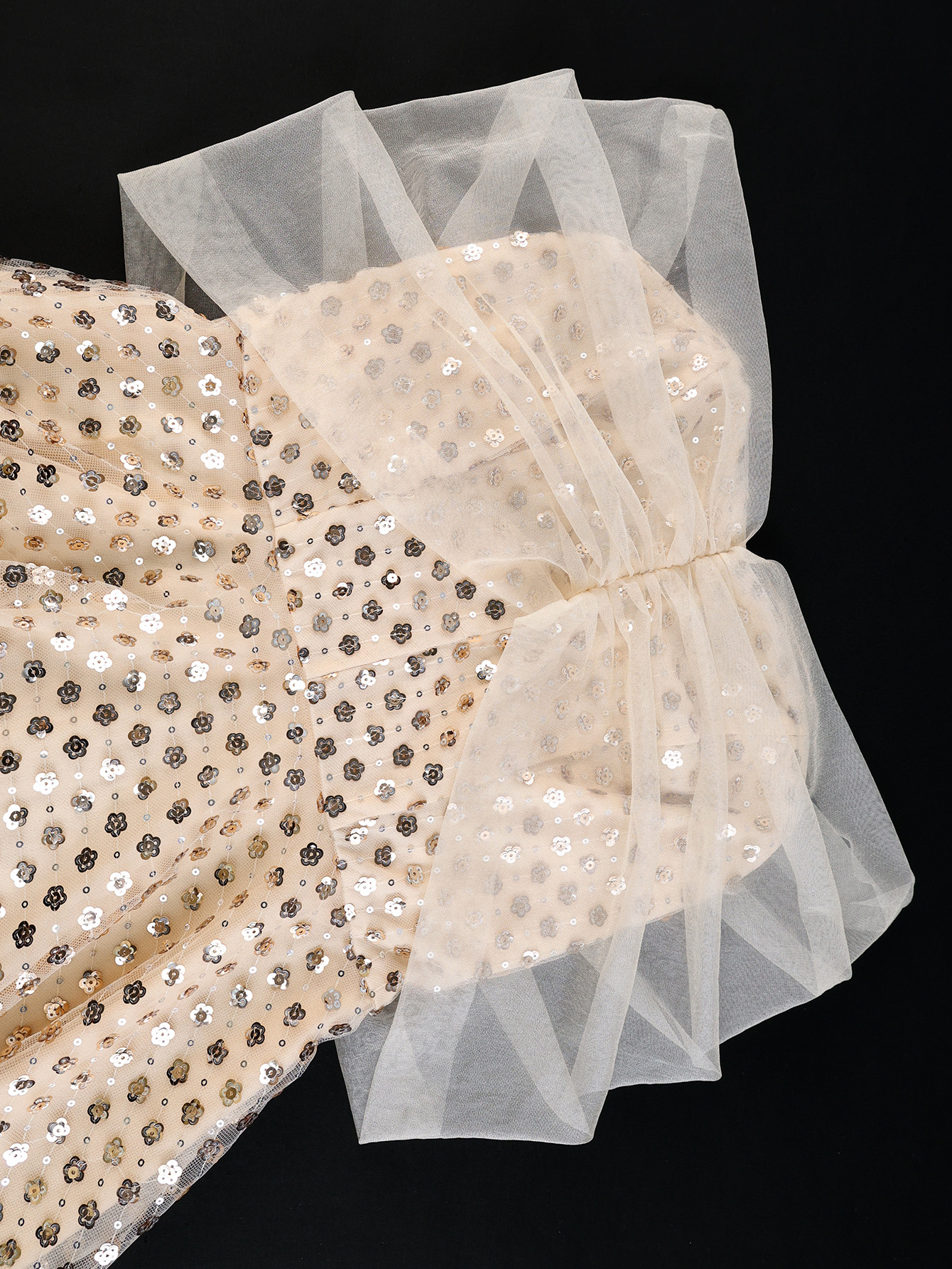 Sexy Off-Shoulder Mesh Patchwork Sequin Party Dress