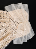Sexy Off-Shoulder Mesh Patchwork Sequin Party Dress
