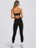 Strapless Top & Long Pants High Stretch Tank Sports Bra Anti-Slip Yoga Pilates Set