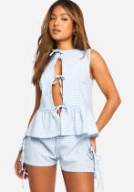 Women's Fashion Casual Bow Tie Lace-Up Vest Shirt