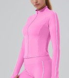 Autumn Yoga Wear Long Sleeve Sport Jacket Slim Fit Zip-Up Sun Protection Breathable Outwear