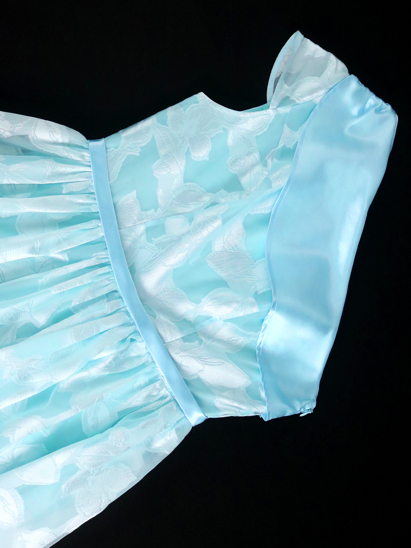 Women Slash Shoulder Contrast Jacquard Formal Party Dress