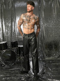 Men Diamond-Encrusted Fishnet Sparkling Rhinestone Mesh Top
