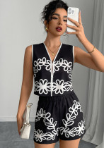 Chic Vest & Shorts Summer Holiday Two-Piece Set