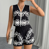 Chic Vest & Shorts Summer Holiday Two-Piece Set