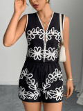 Chic Vest & Shorts Summer Holiday Two-Piece Set