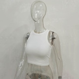 Women Spring/Summer Solid Sleeveless Basic Tank T-Shirt