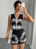 Chic Vest & Shorts Summer Holiday Two-Piece Set