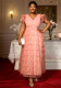 Plus-Size Women V-Neck Ruffle Sleeve Butterfly Formal Party Dress