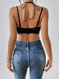 Strappy Fashion Women's Sexy Cut-out Crop Halter Neck Top