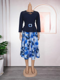 African Women Plus Size Fashion Print Dress