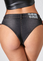 Sexy Ultra Low-Rise Mini Denim Shorts