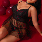 Sheer Erotic Strappy Nightdress Set