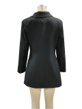 Spring Women's Long Sleeve V-Neck Long Career Blazer