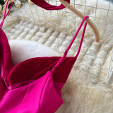 Luxury Strap V-Neck A-Line Flared Midi Dress