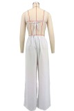 Casual Fashion Summer Strappy Low Back Sexy Solid Color Jumpsuit