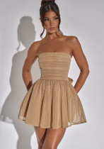 Women's Sexy Strapless Mesh Low Back Party Dress Women's Sexy Strapless Mesh Low Back Party Dress