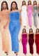 Bell Bottom Feather Strapless Sexy Fashion Jumpsuit