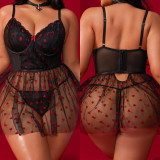 Sheer Erotic Strappy Nightdress Set