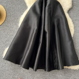 Luxury Strap V-Neck A-Line Flared Midi Dress