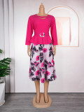 African Women Plus Size Fashion Print Dress