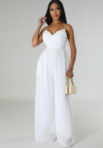 Casual Fashion Summer Strappy Low Back Sexy Solid Color Jumpsuit Casual Fashion Summer Strappy Low Back Sexy Solid Color Jumpsuit